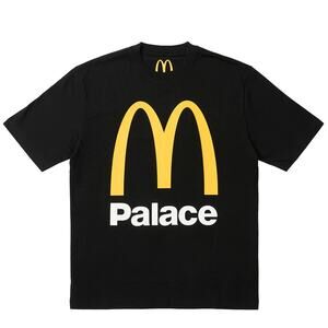 McDonald's x Palace Collaboration T-Shirt, Black w/ Yellow "M" Logo, Size Small